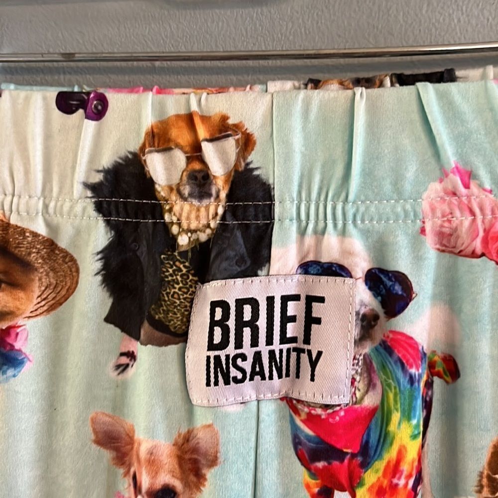 Women’s S “Brief Insanity” Soft Cozy Velvety New Sleep pants PJ’s Dog Lovers - Picture 8 of 15